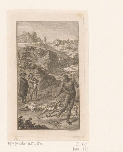 Clad in feathers, Niklas flees from the dogs