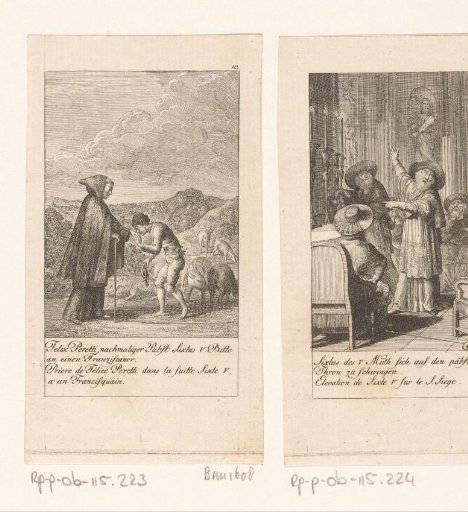 Felix Perretti bows before the Franciscan monk