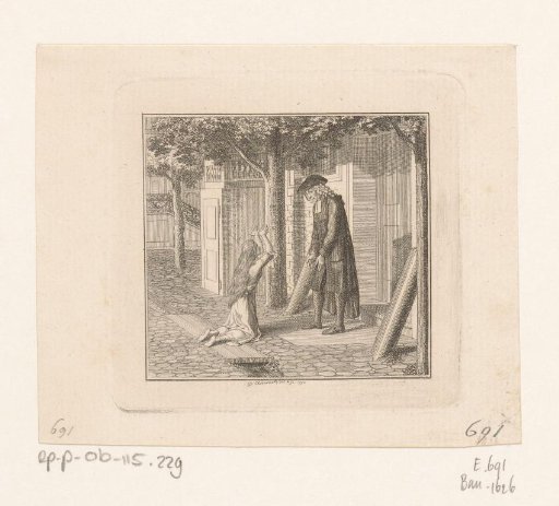 Luise imploring at the feet of the preacher