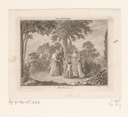 An Older Man Supporting His Elderly Mother as the Sixth Period of the Course of Life