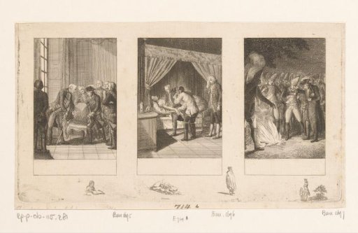 Three scenes from the Anecdotes of Frederick the Great