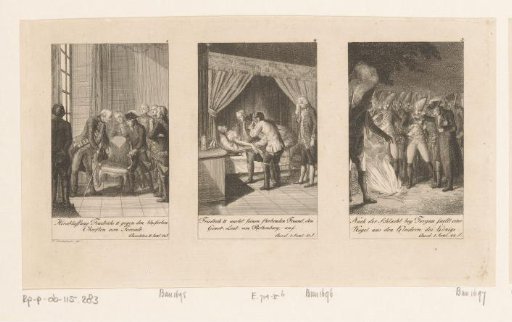 Three scenes from the Anecdotes of Frederick the Great