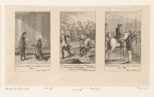 Three scenes from the Anecdotes of Frederick the Great