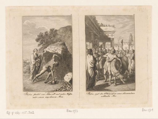 Two scenes from the life of Theseus