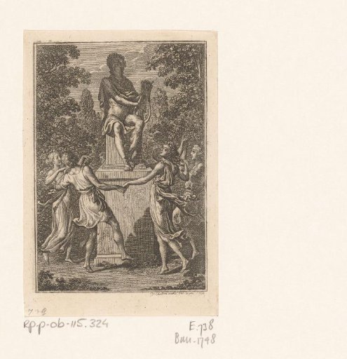 Young Men and Women Dance Around the Statue of Apollo