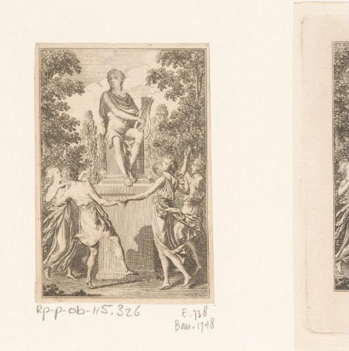 Young Men and Women Dance Around the Statue of Apollo