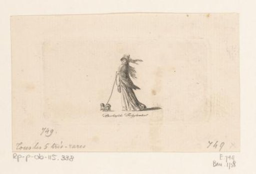 Woman with a Leashed Dog