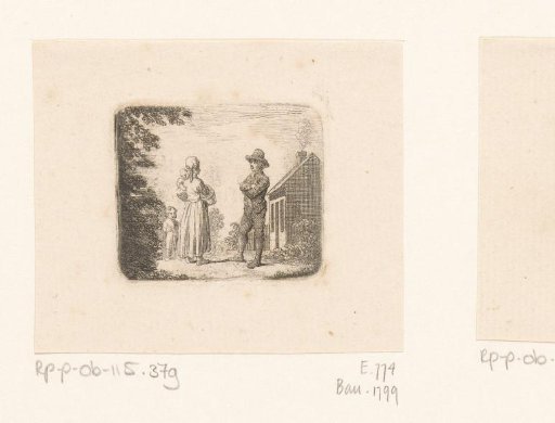 Meeting between a woman with children and a man