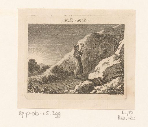 Pilgrim enters the mountain path