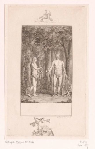 Bragur and Idunna in the forest