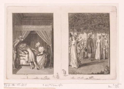 Two scenes from Herrmann Lange by August Lafontaine