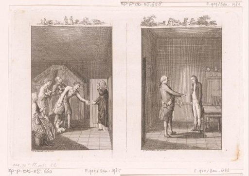 Two scenes from Herrmann Lange by August Lafontaine