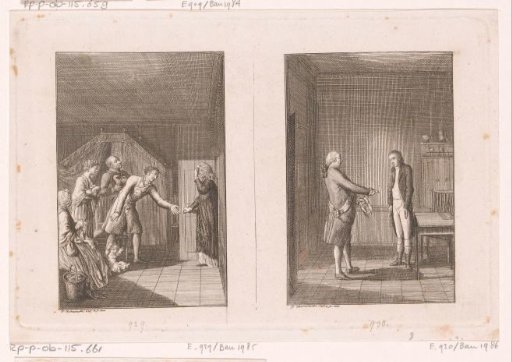 Two scenes from Herrmann Lange by August Lafontaine