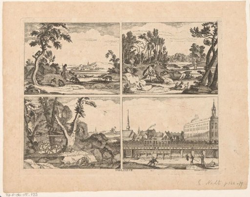 Four scenes concerning the hunting of animals
