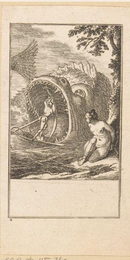 Ruggiero rescues Bradamante from the sea monster
