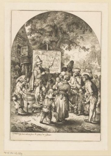 Minstrel Addresses Villagers