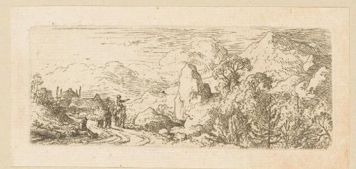 Landscape with Rock Beside Path and Mountain in the Distance