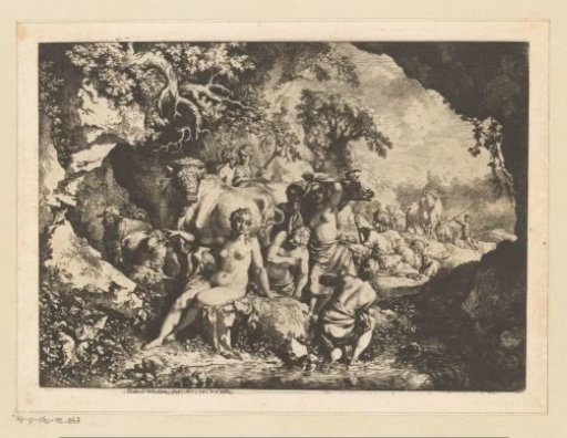 Rocky Landscape with Bathing Nymphs