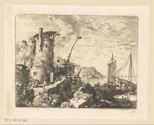 Landscape with a tower by the sea
