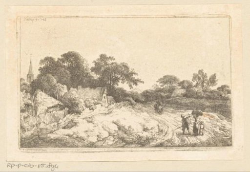 Landscape with a village and a winding path