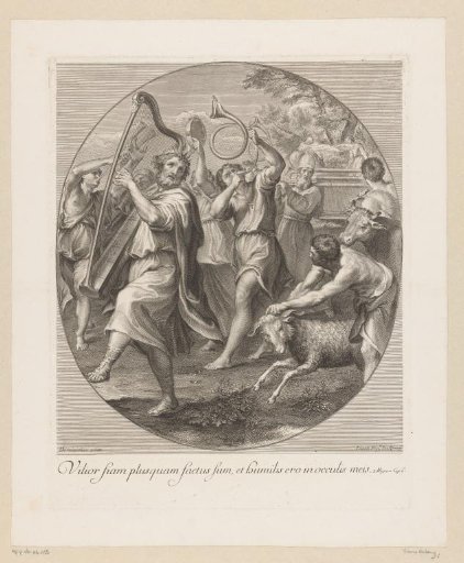 David Playing on His Harp and Dancing Before the Ark of the Covenant