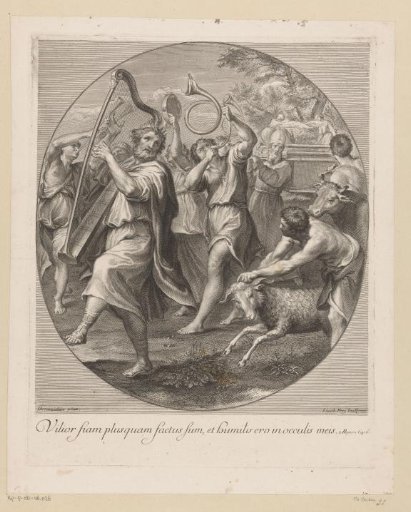 David Playing on His Harp and Dancing Before the Ark of the Covenant
