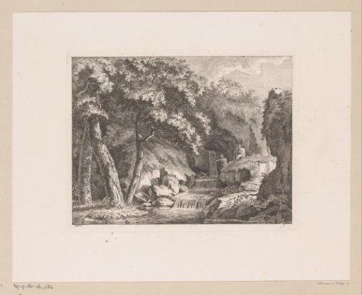Two Shepherds by a Waterfall