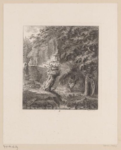 Two men resting by a pollard willow