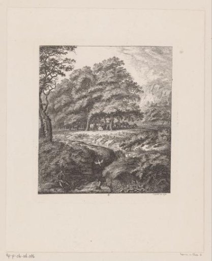 Man reading by the water with a herd of cows in the distance