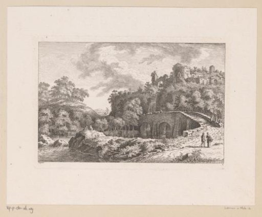 Ancient castle on a mountain top by a river