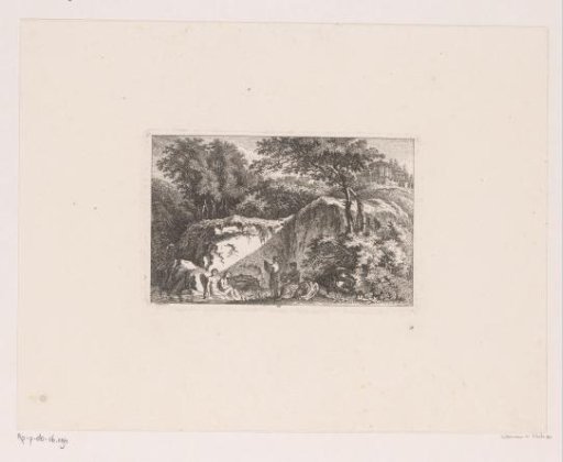 Four bathing women in an Arcadian landscape