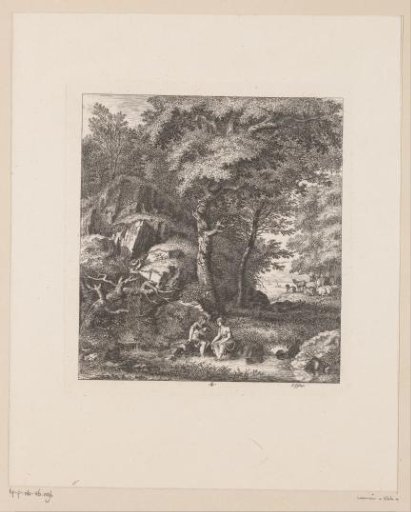 Shepherd couple resting at the water's edge