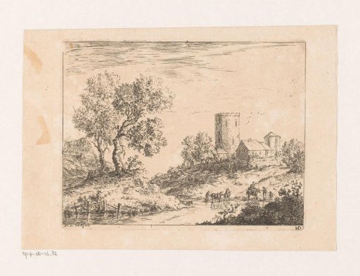Landscape with a walled farmstead and a tower