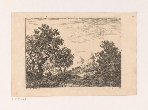 Landscape with a castle on the river