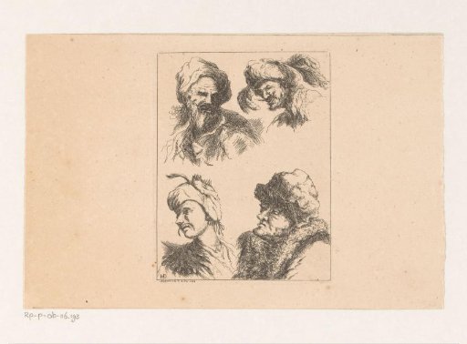 Four male heads