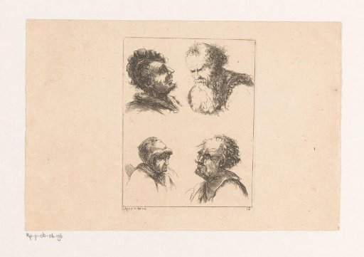 Four heads of men