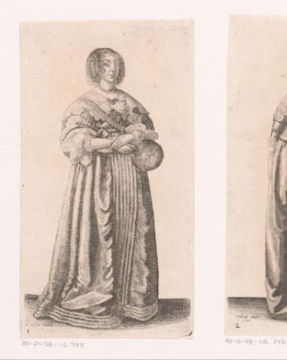 English lady of quality with a feathered fan