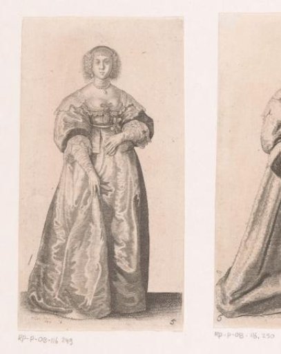 English lady of quality with a ribbon around the waist