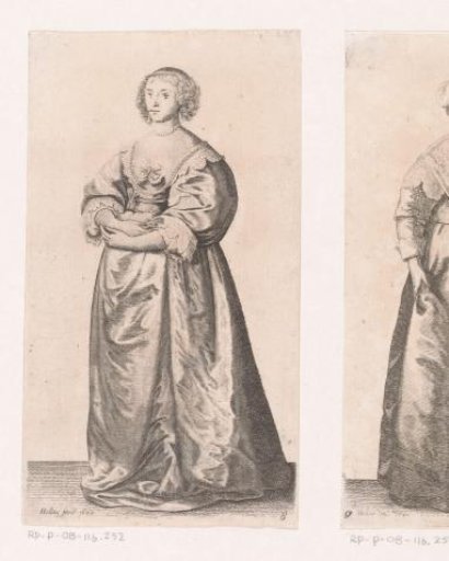 English lady of quality with flowers in her hand