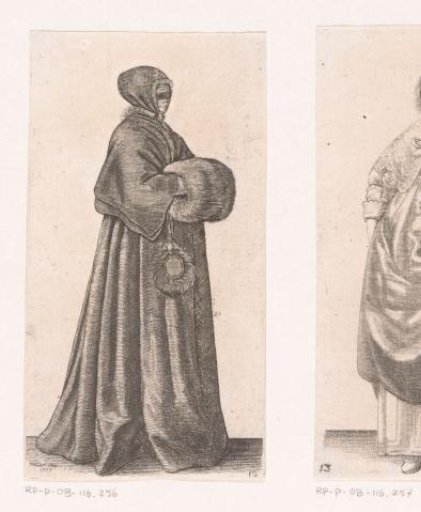 English Lady of Quality with Mask, Hood and Muff