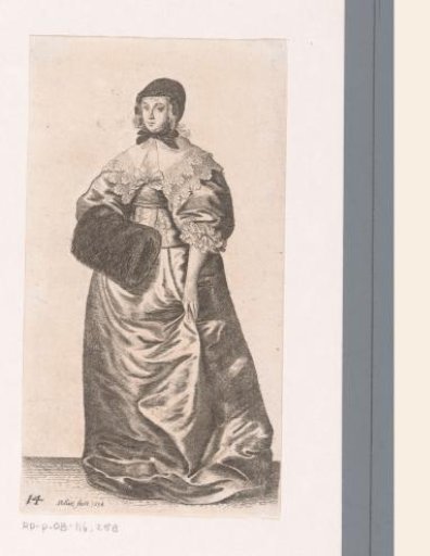 English Lady of Quality with Headscarf and Muff