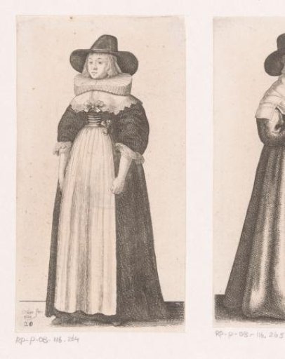 English Lady of Quality with Hat and Wide Falling Band