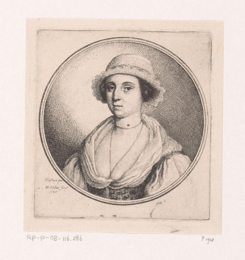Woman with low neckline and lace cap