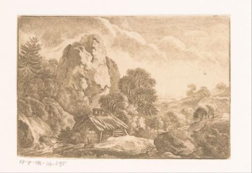 Rocky landscape with a dilapidated hut