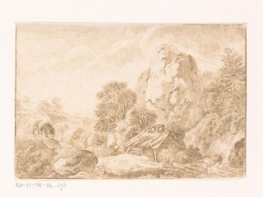 Rocky landscape with a dilapidated hut