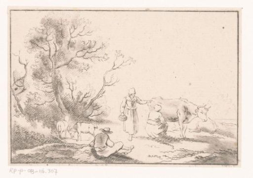 Landscape with shepherds and cattle