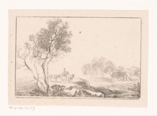 Landscape with a shepherd on horseback