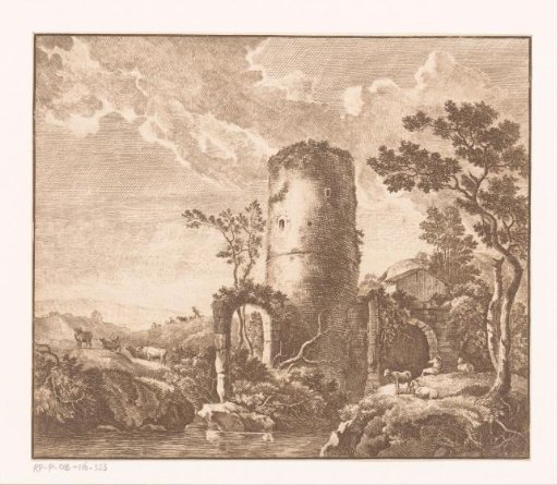 Landscape with a tower ruin