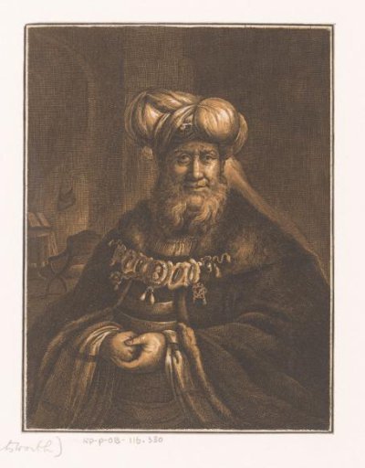 Portrait of an unknown old man with a turban