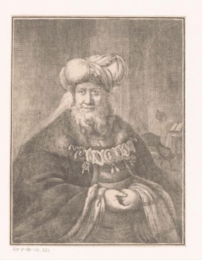 Portrait of an unknown old man with a turban